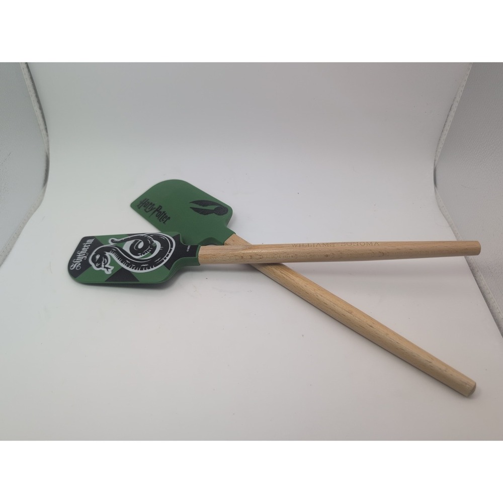 Williams Sonoma Harry Potter Slytherin Silicone Spatulas Wooden Handle 12.5" 2ea